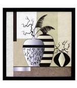 Abstract Pots Theme Satin Matt Texture Framed UV Art Print