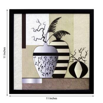 Abstract Pots Theme Satin Matt Texture Framed UV Art Print 2