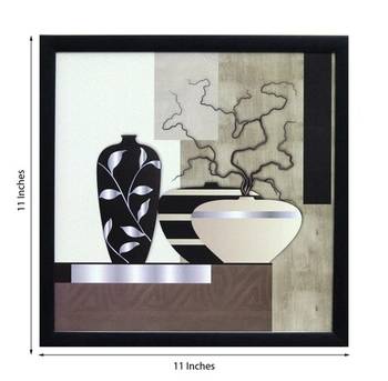 Abstract Pots Theme Satin Matt Texture Framed UV Art Print 2