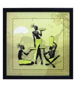 Tribal Ladies Group Satin Matt Texture Framed UV Art Print
