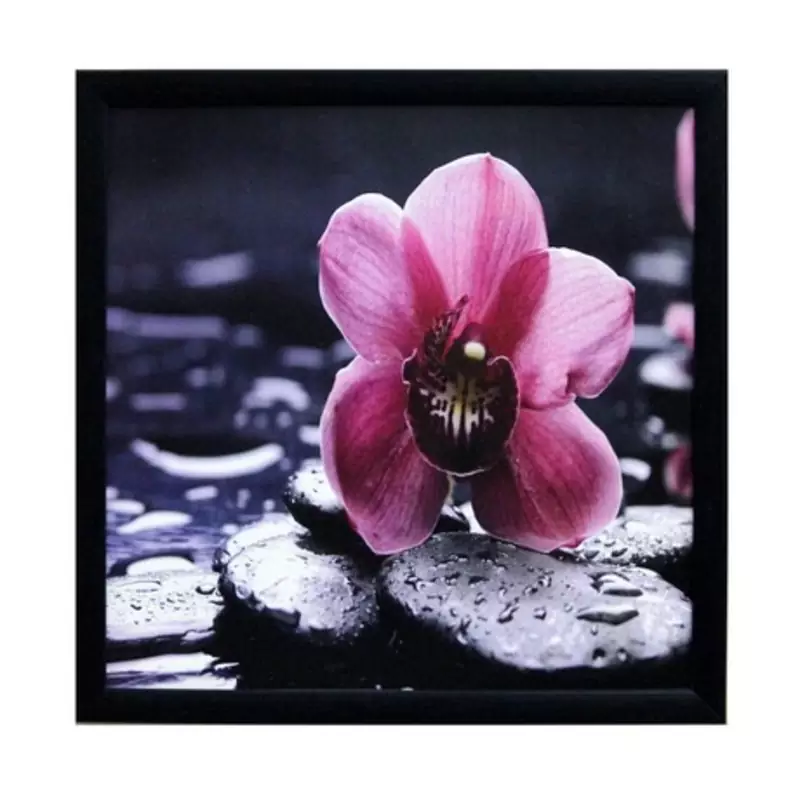Beautiful Pink Flower Satin Matt Texture Framed UV Art Print