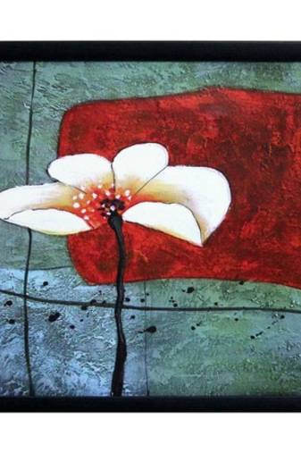 Beautiful White Flower Satin Matt Texture Framed UV Art Print