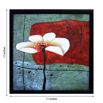 Beautiful White Flower Satin Matt Texture Framed UV Art Print 2