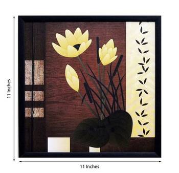 Beautiful Yellow Flower Satin Matt Texture Framed UV Art Print 2