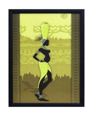 Tribal Women Theme Satin Matt Texture Framed UV Art Print 1