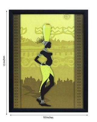 Tribal Women Theme Satin Matt Texture Framed UV Art Print 2