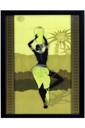 Tribal Women Theme Satin Matt Texture Framed UV Art Print