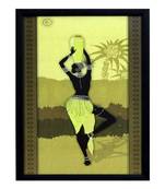 Tribal Women Theme Satin Matt Texture Framed UV Art Print