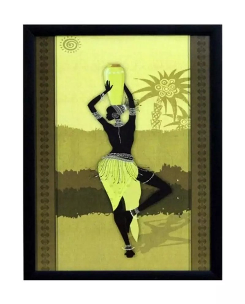 Tribal Women Theme Satin Matt Texture Framed UV Art Print