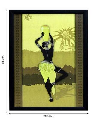 Tribal Women Theme Satin Matt Texture Framed UV Art Print 2