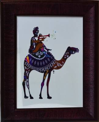 Camel Theme Satin Matt Texture Framed UV Art Print 1