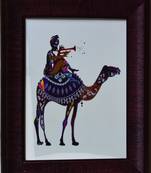 Camel Theme Satin Matt Texture Framed UV Art Print