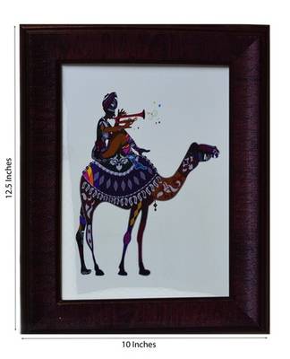 Camel Theme Satin Matt Texture Framed UV Art Print 2