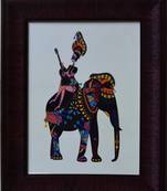 Elephant Theme Satin Matt Texture Framed UV Art Print