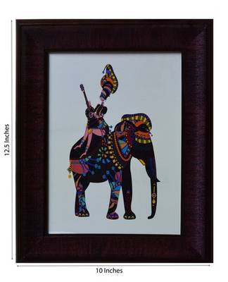 Elephant Theme Satin Matt Texture Framed UV Art Print 2