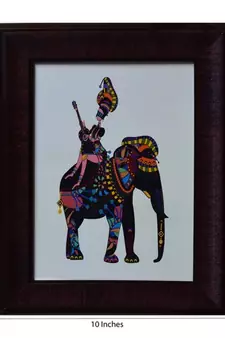Elephant Theme Satin Matt Texture Framed UV Art Print