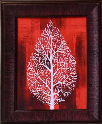 Decorative Leaf Satin Matt Texture Framed UV Art Print 1