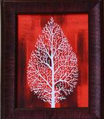 Decorative Leaf Satin Matt Texture Framed UV Art Print