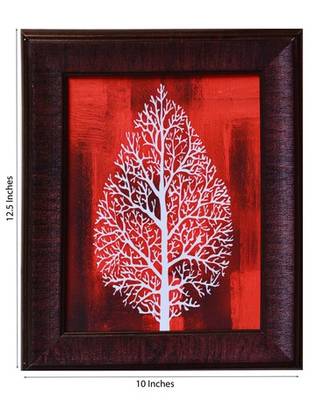 Decorative Leaf Satin Matt Texture Framed UV Art Print 2