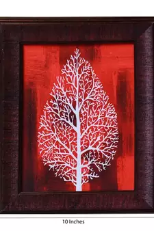 Decorative Leaf Satin Matt Texture Framed UV Art Print