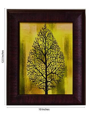 Decorative Leaf Satin Matt Texture Framed UV Art Print 2