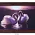2 Swans Design Satin Matt Texture Framed UV Art Print