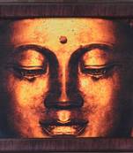 Meditating Buddha Head Satin Matt Texture Framed UV Art Print