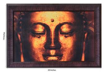 Meditating Buddha Head Satin Matt Texture Framed UV Art Print 2