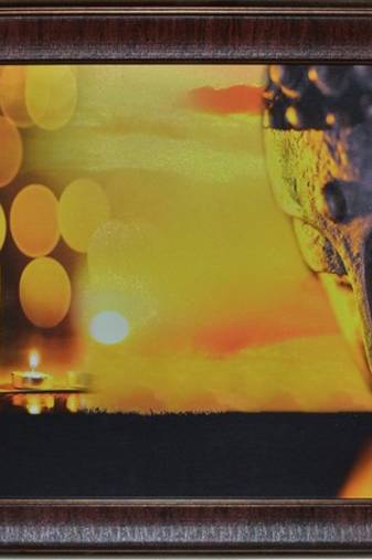 Spritual Buddha Head Satin Matt Texture Framed UV Art Print