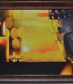 Spritual Buddha Head Satin Matt Texture Framed UV Art Print