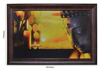 Spritual Buddha Head Satin Matt Texture Framed UV Art Print 2