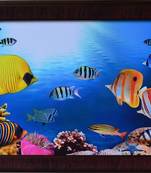 3D Sea Life view Design Satin Matt Texture Framed UV Art Print