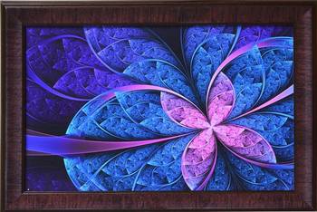 Purple Leaf Design Satin Matt Texture Framed UV Art Print 1
