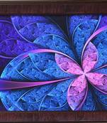 Purple Leaf Design Satin Matt Texture Framed UV Art Print