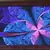 Purple Leaf Design Satin Matt Texture Framed UV Art Print