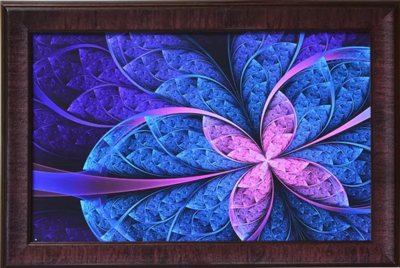 Purple Leaf Design Satin Matt Texture Framed UV Art Print