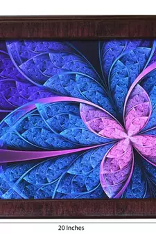 Purple Leaf Design Satin Matt Texture Framed UV Art Print