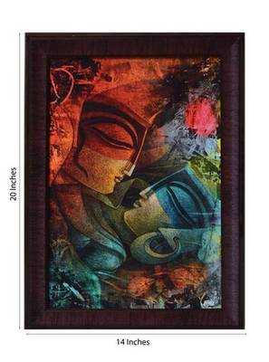 Abstract Couple Satin Matt Texture Framed UV Art Print 2