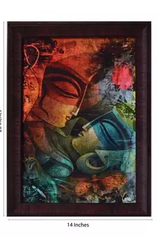 Abstract Couple Satin Matt Texture Framed UV Art Print