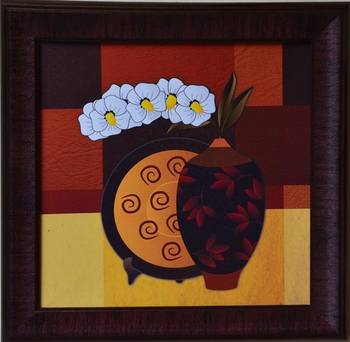 Floral Theme Satin Matt Texture Framed UV Art Print 1