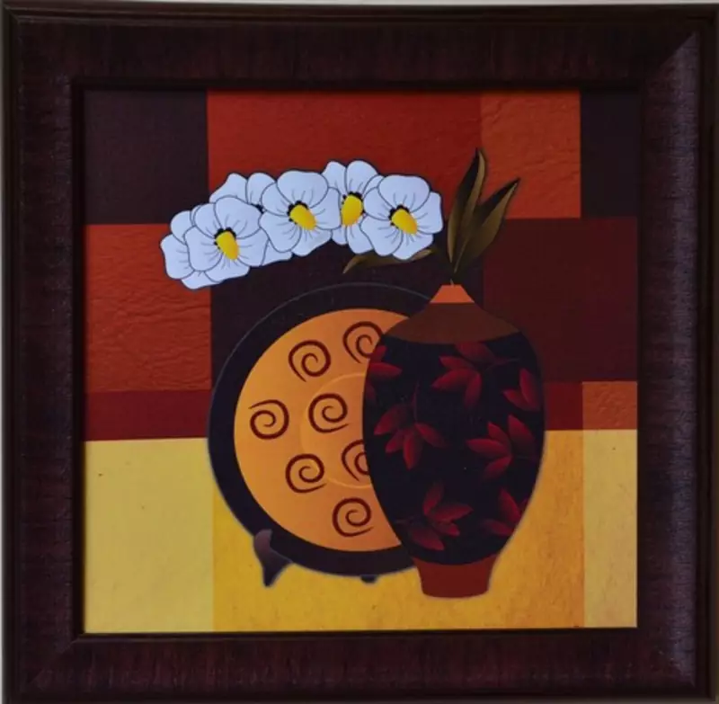 Floral Theme Satin Matt Texture Framed UV Art Print