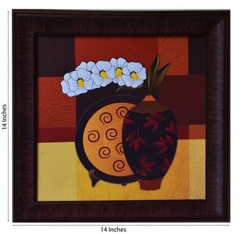 Floral Theme Satin Matt Texture Framed UV Art Print 2