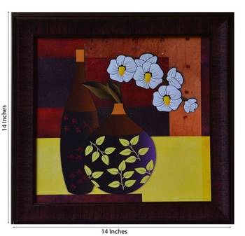 Floral Theme Satin Matt Texture Framed UV Art Print 2