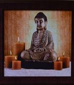 Spritual Buddha Head Satin Matt Texture Framed UV Art Print