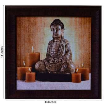 Spritual Buddha Head Satin Matt Texture Framed UV Art Print 2