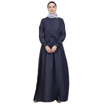 Fashionable Zipper Denim abaya 1