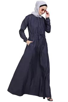 Fashionable Zipper Denim abaya