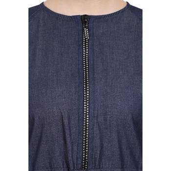 Fashionable Zipper Denim abaya 5