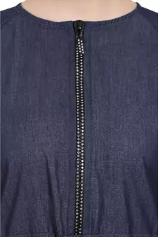 Fashionable Zipper Denim abaya