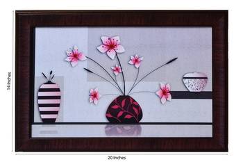 Floral Theme Satin Matt Texture Framed UV Art Print 2